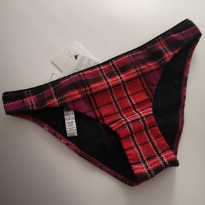 La Perla Bikini Bottom Red Plaid Tartan Size S